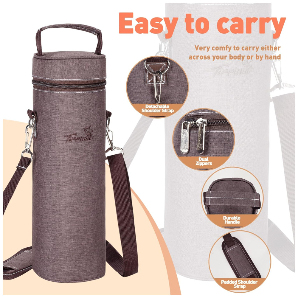 Bolsa Térmica para Vinho Tirrinia Ideal para PiqueniqueTransporte de Garrafa de 750ml Alça de Ombro Portátil - Imagem 2