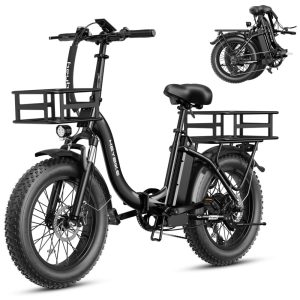 Bicicleta Elétrica Dobrável Heybike Ranger 2.0 Motor Pico 1400W Bateria 600Wh Pneus Fat 20" Suspensão Step-Thru 7 Marchas PRETA