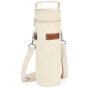 Sacola Térmica para Vinho Tirrinia - Portátil e Isolada Perfeita para Viagens Restaurantes Degustações e Presente para Amantes de Vinho - Bege