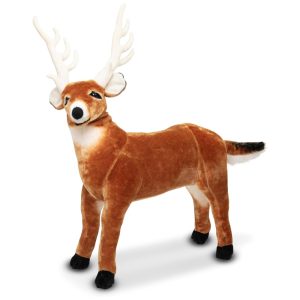 Pelúcia Cervo 90 cm de Comprimento com Design Realista para Crianças Acima de 3 Anos Melissa & Doug Marrom
