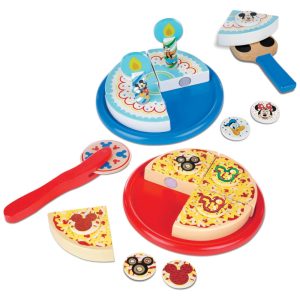 Bolo e Pizza de Aniversario de Madeira Tema Mickey Mouse com 32 Peças para Crianças Acima de 3 Anos Melissa & Doug