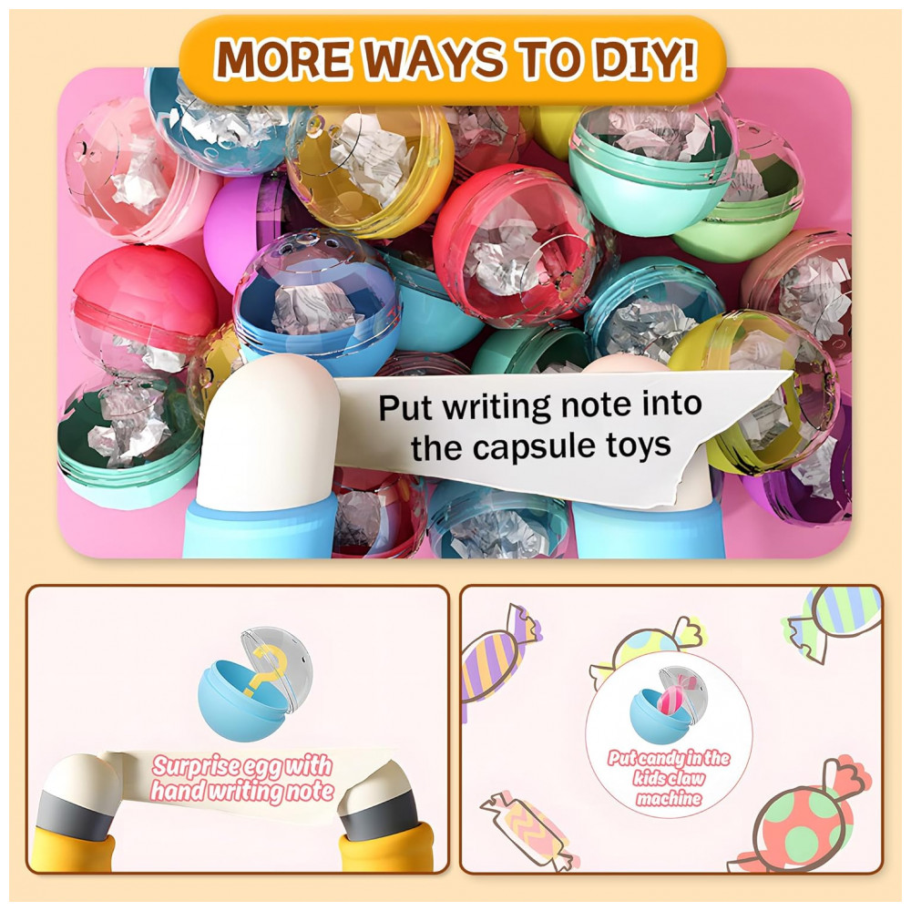 Máquina de Garra Mini Arcade ROHSCE Urso Amarelo com Luzes LED, Som e Movimento 360° para Crianças - Imagem 5