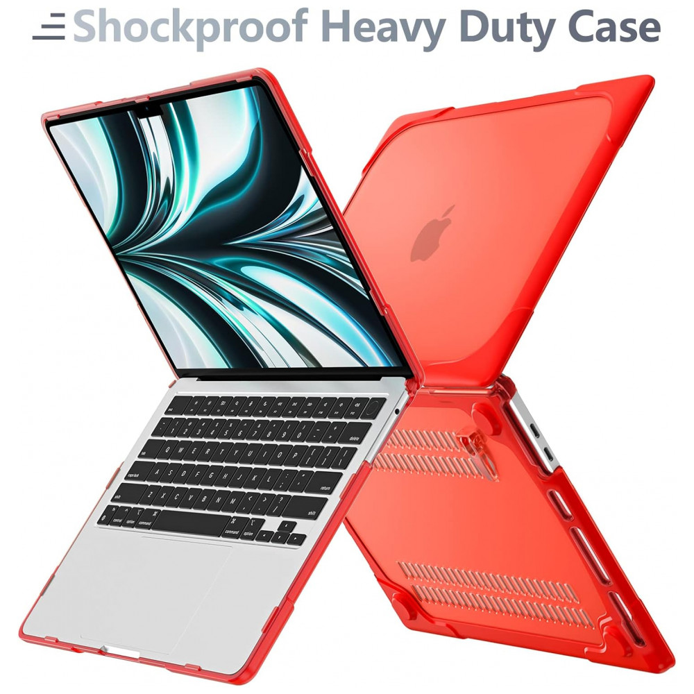 Capa Rígida Batianda para MacBook Pro 13" – Modelos A2289 A2251 A2338 M1/M2 com Suporte Dobrável Tampa de Teclado e Película de Tela – Vermelho - Imagem 4