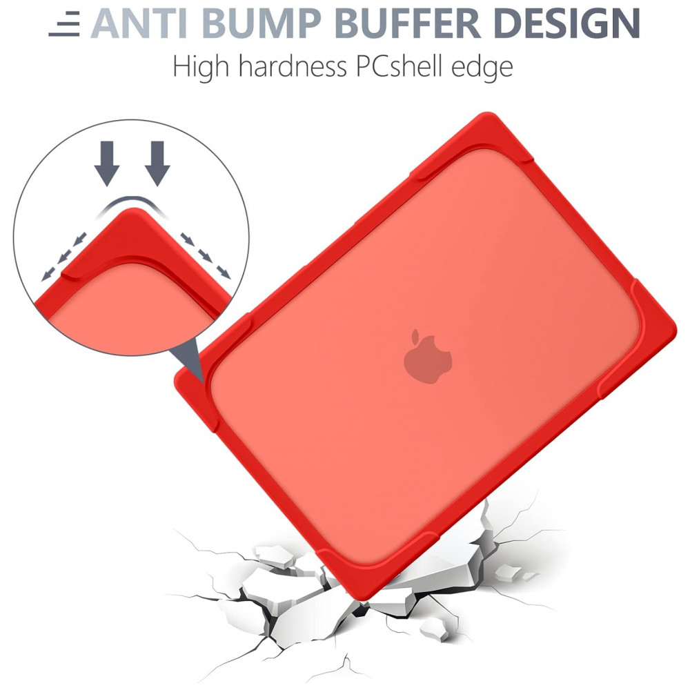 Capa Rígida Batianda para MacBook Pro 13" – Modelos A2289 A2251 A2338 M1/M2 com Suporte Dobrável Tampa de Teclado e Película de Tela – Vermelho - Imagem 6