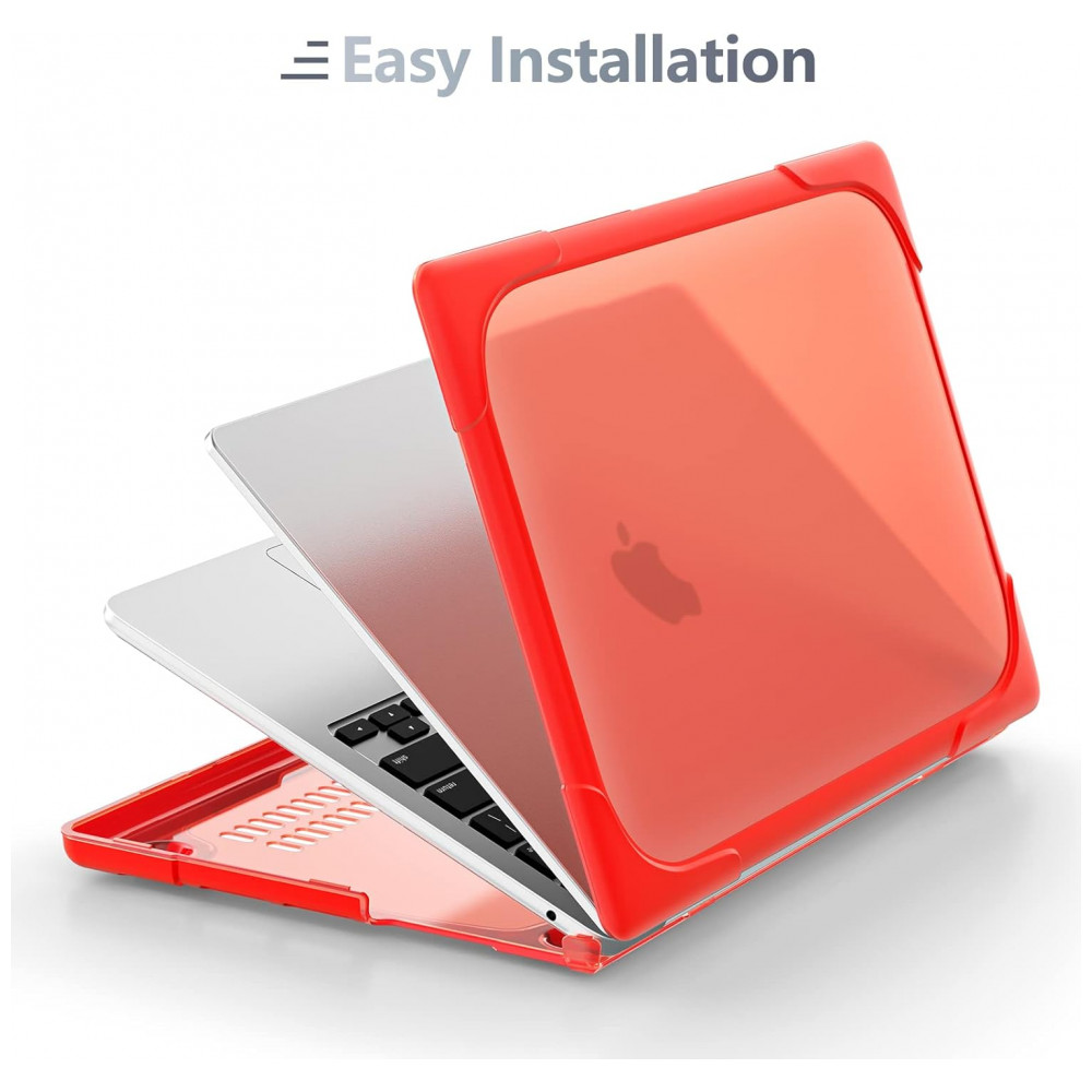 Capa Rígida Batianda para MacBook Pro 13" – Modelos A2289 A2251 A2338 M1/M2 com Suporte Dobrável Tampa de Teclado e Película de Tela – Vermelho - Imagem 7