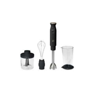 Mixer de mão Beautiful preto 400W 2 velocidades haste inox copo medidor mini processador 110V