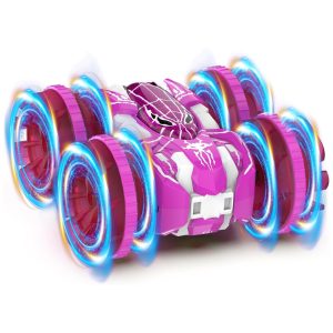 Carro de Controle Remoto Anfíbio 4x4 2.4 GHz - Carrinho 360º Acrobático à Prova d'Água com Luzes LEDFygurso