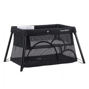 Berço Cercado Portátil Dobrável com Colchão Confortável para Bebês e Crianças Pamo Babe Preto