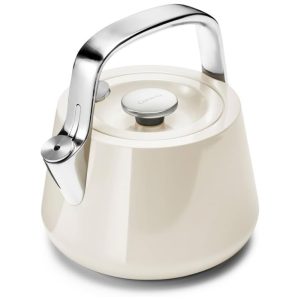 Chaleira de Chá Alcaravia Caraway 2 Litros em Aço Inoxidável com Apito Creme