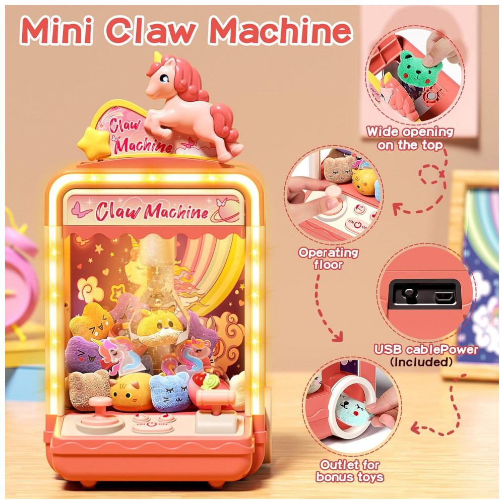 Máquina de Garra Aiqi 35 PCS Kids Claw Machine, Mini Vending Game com Luzes e Som para Crianças - Imagem 2