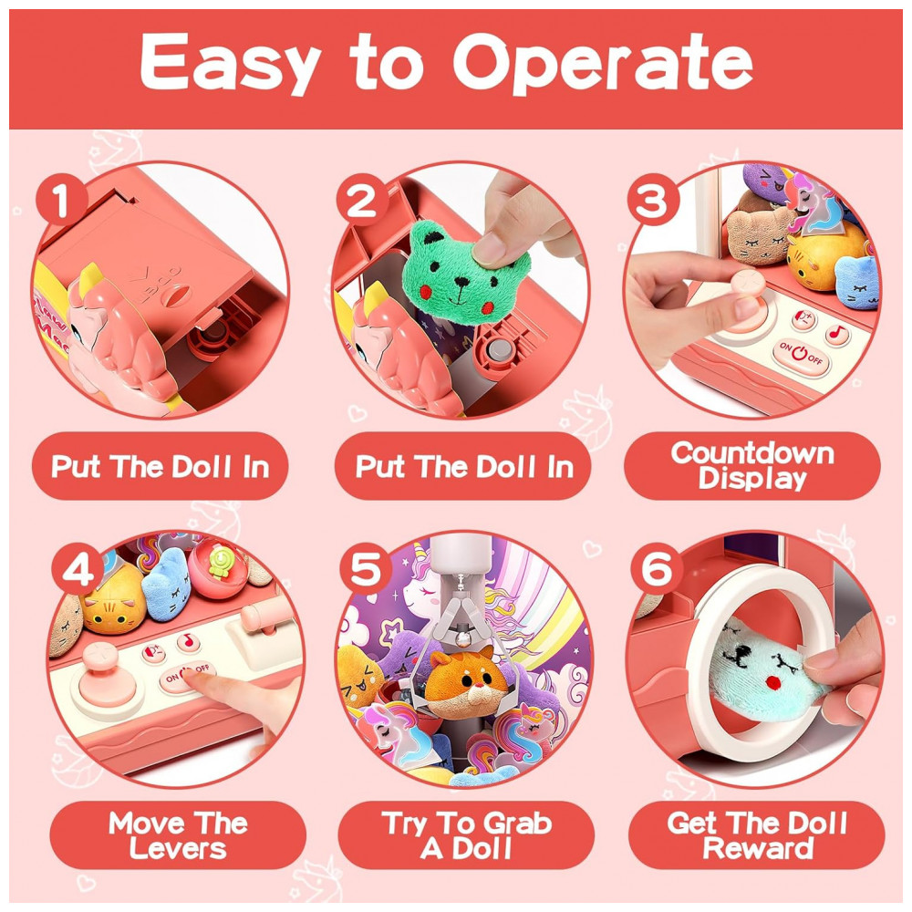 Máquina de Garra Aiqi 35 PCS Kids Claw Machine, Mini Vending Game com Luzes e Som para Crianças - Imagem 3