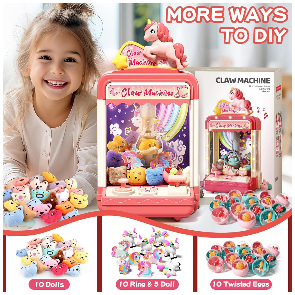 Máquina de Garra Aiqi 35 PCS Kids Claw Machine, Mini Vending Game com Luzes e Som para Crianças - Imagem 4