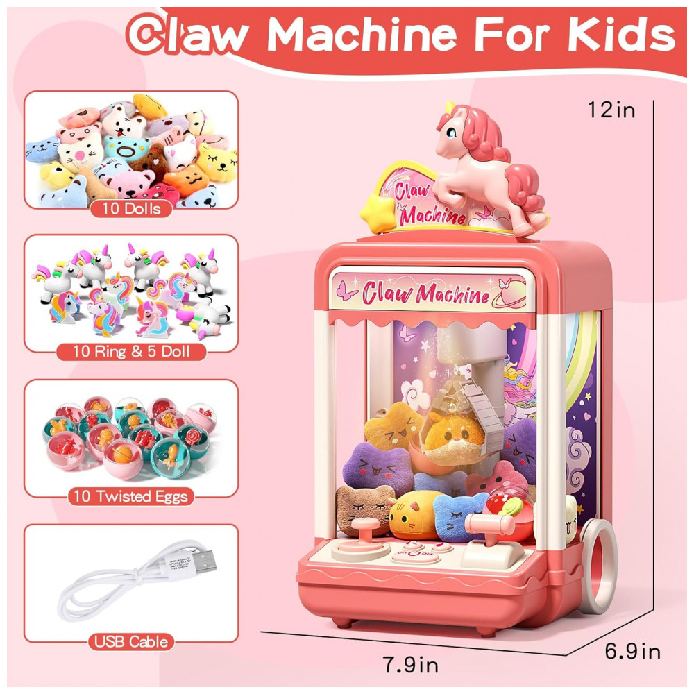 Máquina de Garra Aiqi 35 PCS Kids Claw Machine, Mini Vending Game com Luzes e Som para Crianças - Imagem 6