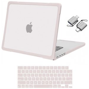 MOSISO Capa para MacBook Pro 16" 2025-2021 M4/M3/M2/M1 Hard Shell Anti-Risco com TPU Filme de Teclado e Adaptador Type C Cor Cáqui