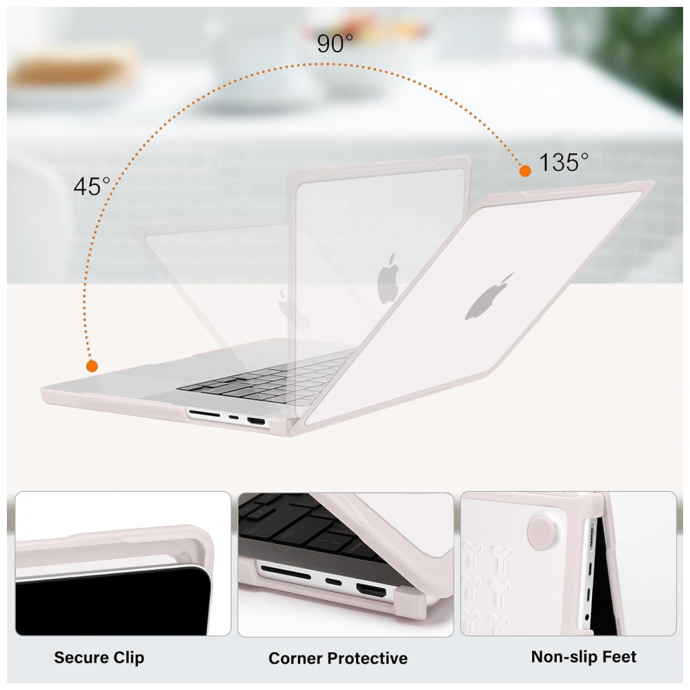 MOSISO Capa para MacBook Pro 16" 2025-2021 M4/M3/M2/M1, Hard Shell Anti-Risco com TPU, Filme de Teclado e Adaptador Type C, Cor Cáqui - Imagem 4
