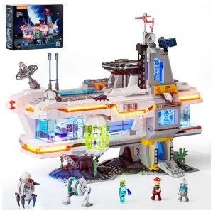 Conjunto de blocos de montar Lumibricks Space Bounty Hub centro de recompensas espacial com iluminação LED 2309 peças