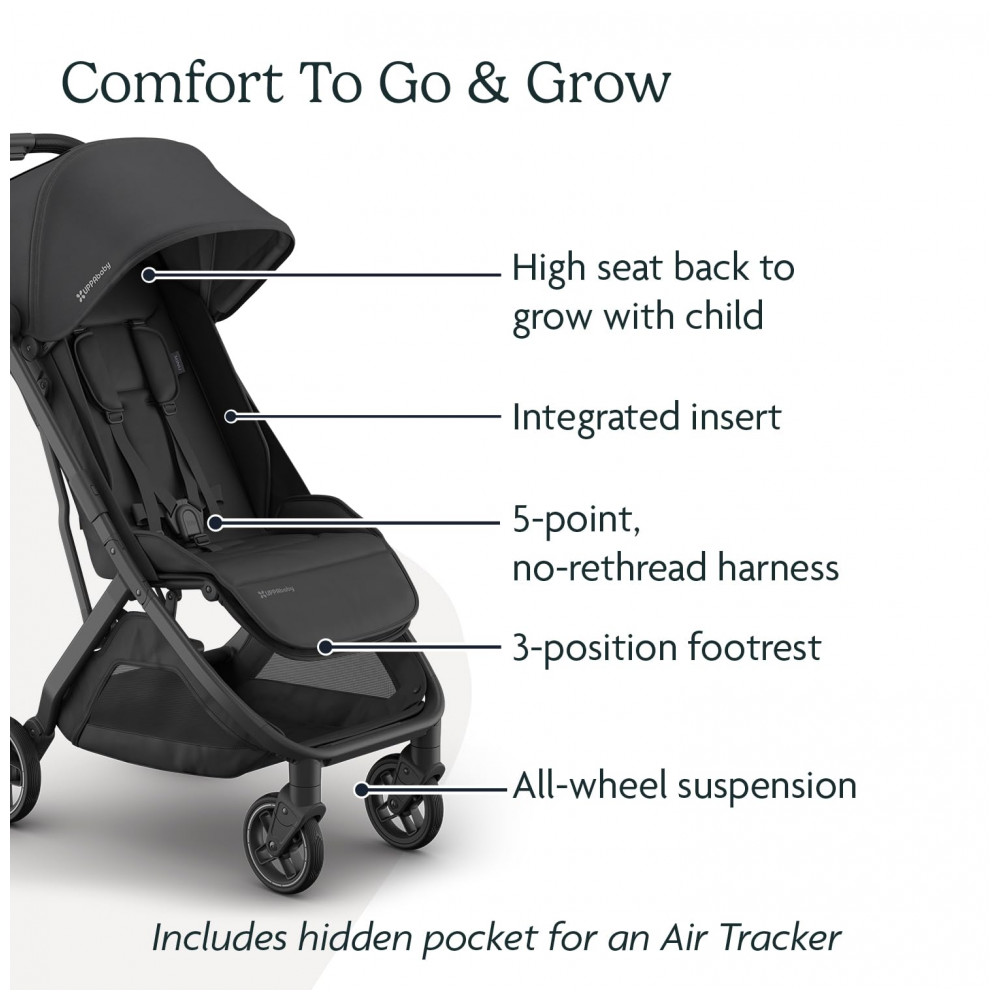 Carrinho UPPAbaby Minu V3 Jake Cinza Carvão Design Leve e Compacto Dobrável com Uma Mão Desde o Nascimento Compatível com Assentos - Imagem 5