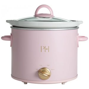 Paris Hilton Panela Elétrica de Cozimento Lento 33L Rosa com Acabamento Luxuoso e 3 Temperaturas