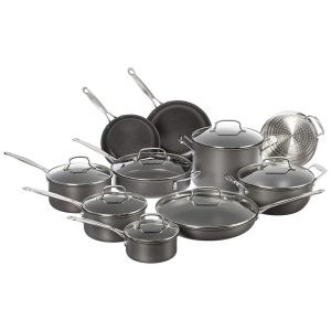 Chefs Conjunto de Panelas Antiaderentes de Alumínio Anodizado 17 Peças CUISINART 66 17N Preto