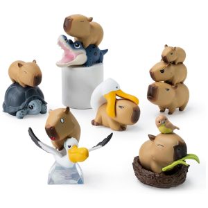 Blind Box Caixa Surpresa Bonecos Colecionáveis da Série Capybara BEEMAI Caixa Surpresa com 1 Figura Designs Aleatórios Ótimos Presentes.