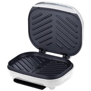 Churrasqueira Grill Elétrica até 2 Porções com Chapa Antiaderente 110V Dominion Branco