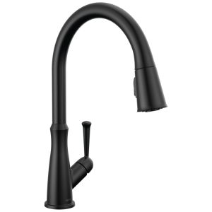 Torneira Cozinha com Pulverizador Pull Down de Ancoragem Magnética Delta Westville 9110-BL-DST Preto Fosco