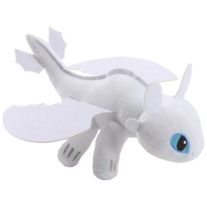 Pelúcia de Dragão sem Dentes Luz Noturna Fúria Branca Brinquedo de Pelúcia para Fãs de Crianças Presentes - WinAdiGoo