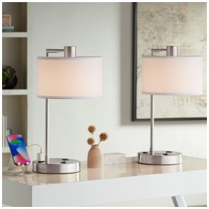 Luminária de Mesa Contemporânea em Metal 360 LIGHTING Prateado