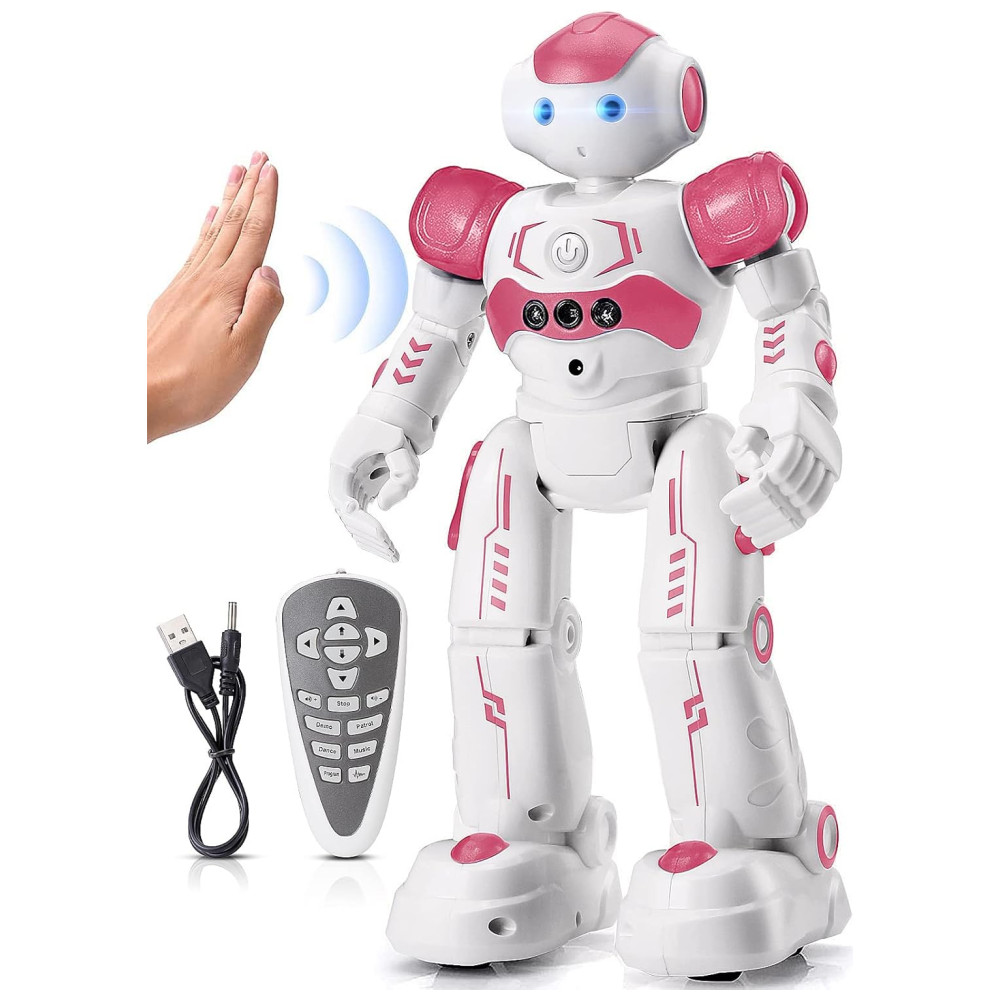 KingsDragon Gesture Sensing Control Robot Rosa – Robô Interativo Programável com Controle por Gestos e Remoto para Crianças de 3 a 8 Anos