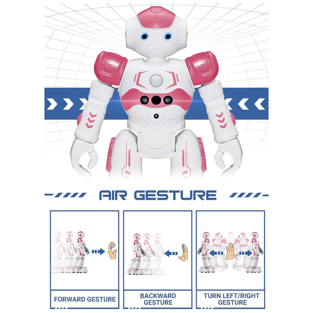 KingsDragon Gesture Sensing Control Robot Rosa – Robô Interativo Programável com Controle por Gestos e Remoto para Crianças de 3 a 8 Anos - Imagem 3