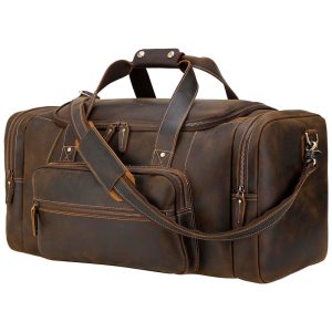 Polare Bolsa de Viagem Masculina Clássica de Couro Marrom