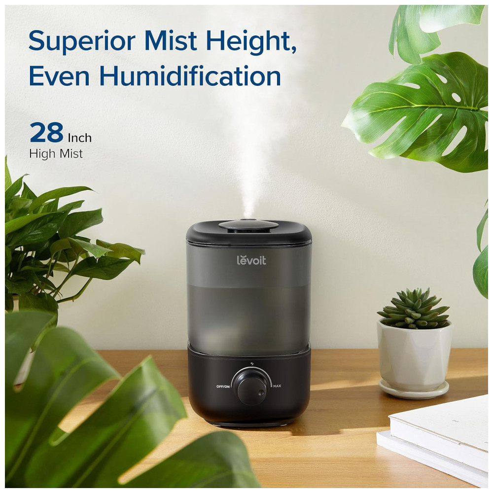 Umidificador Ultrassônico LEVOIT Classic 160 Preto 25L Top-Fill Operação Silenciosa Bico Giratório 360° Auto Desligamento 110V - Imagem 4