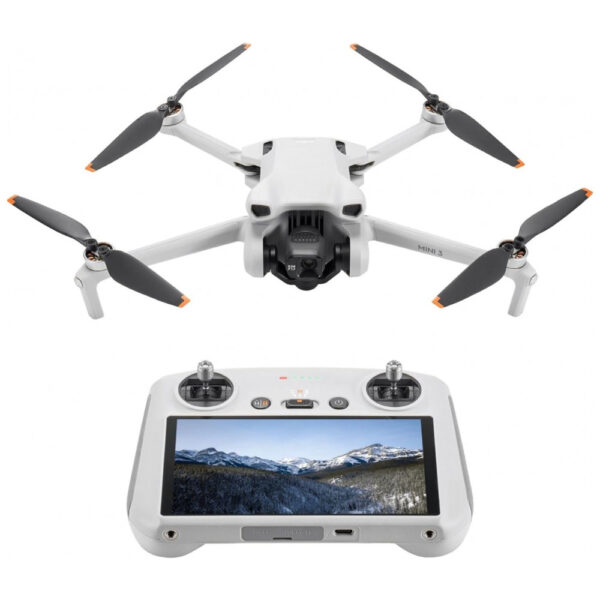 DJI Mini 3 DJI RC, Drone Leve com Gimbal Mecânico 3x para Adultos 4K, 38min de Voo, Transmissão de Vídeo de até 10km, Tiro Vertical,