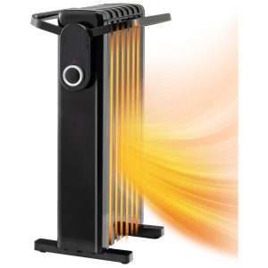 Aquecedor Elétrico a Óleo com 3 Modos e Proteção Contra Superaquecimento 1500W 110V Tangkula Preto