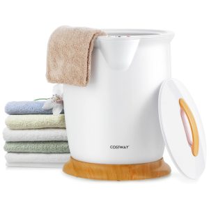 Aquecedor de Toalha Elétrico 20L com Desligamento Automático e Suporte para Fragrâncias 110V COSTWAY Branco