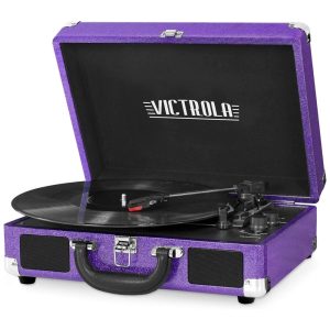 Vitrola Toca Discos 3 Velocidades com Bluetooth 45 RPM Roxo 110v VICTROLA VSC 550BT GPR Violeta