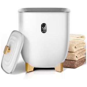 Aquecedor de Toalhas 25L Grande para Banheiro Bucket com 2 Modos de Aquecimento Desligamento Automático Tela LCD Acomoda 2 CobertoresElectactic