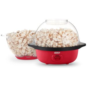 Máquina de Pipoca DASH SmartStore Stirring 3 litros Elétrica com Pote Transparente 12 Copos Vermelha