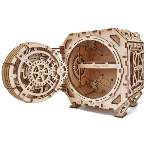 Quebra Cabeças 3D para Adultos com 259 Peças Tema Cofre Mecânico com Combinação Wood Trick