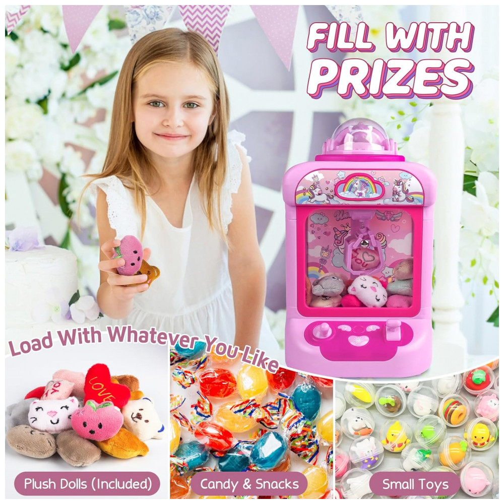 Mini Máquina de Garra Rabbit/Bunny Aiqi para Crianças com 20 Brinquedos, Luzes e Sons, Mini Vending Machine Eletrônica - Imagem 5