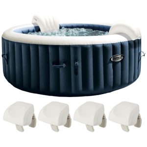 Spa Inflável Hidromassagem com 4 Almofadas de Cabeça Intex PureSpa Azul