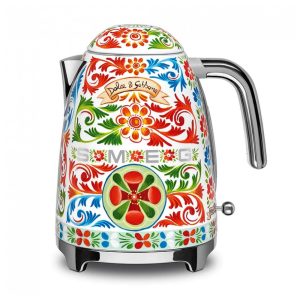 Chaleira elétrica inox 17L Smeg Dolce & Gabbana Sicily Is My Love 1500W com desligamento automático e base giratória 360° 110V