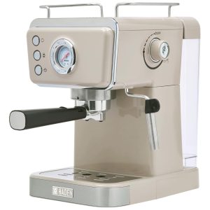 Máquina de Café Expresso 1.5L 20 Bar em Aço Inoxidável com Vaporizador de Leite 110V 1350W HADEN Creme