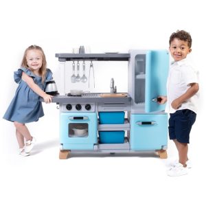 Cozinha de Brinquedo Interativa com Luzes Sons e 23 Acessórios para Crianças de 2 Anos ou Mais Step2 Azul