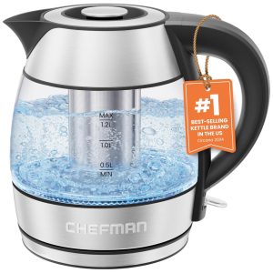 Chaleira Elétrica CHEFMAN 1.2L 1500W para Chá com Infusor de Inox Desligamento Automático Proteção contra Fervura a Seco e Luz LED