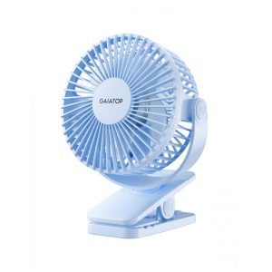 Ventilador de Clipes Portátil Gaiatop Azul Claro Recarregável USB 3 Velocidades Rotação 360° Bateria 35-10h Mini Poderoso Silencioso Modelo CF40 37V