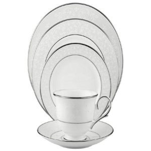 Aparelho de Jantar Oval para Qualquer Ocasião com 5 Peças Formato Oval e Material de Porcelana LENOX 6140990 Branco