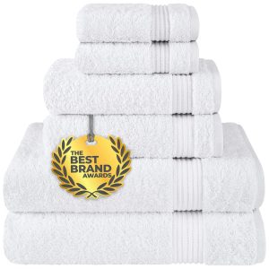 Jogo de Toalhas Turcas de Luxo Absorventes e Macias com 6 Peças e Material 100% Algodão 800GSM Cotton Paradise Branca