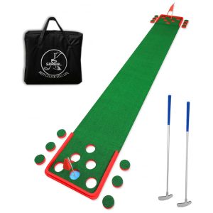 Tapete de Golfe para Espaços Internos e Externos com 2 Tacos Inclusos SPRAWL Vermelho