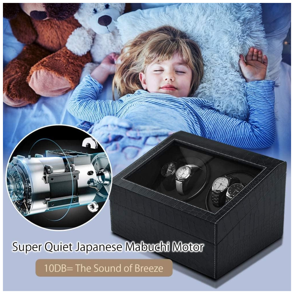 Caixa Estojo de Pele de Crocodilo PU Rotativo Automático para Relógios 9 Lugares J T Technology - Imagem 2